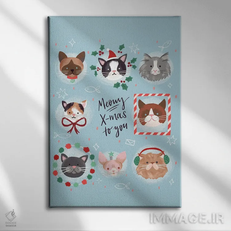 تابلو دکوراتیو کریسمس مبارک اثر دبورا کوریل - نمای روبهرو روی دیوار