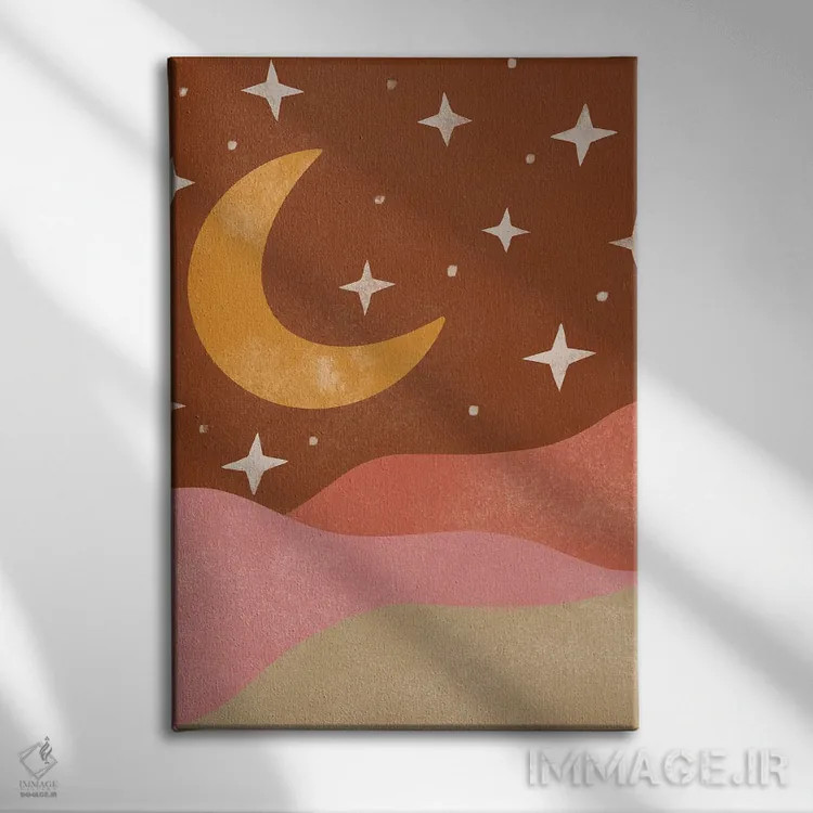 تابلو مدرن ماه صحرا اثر دبورا کوریل - نمای روبهرو روی دیوار