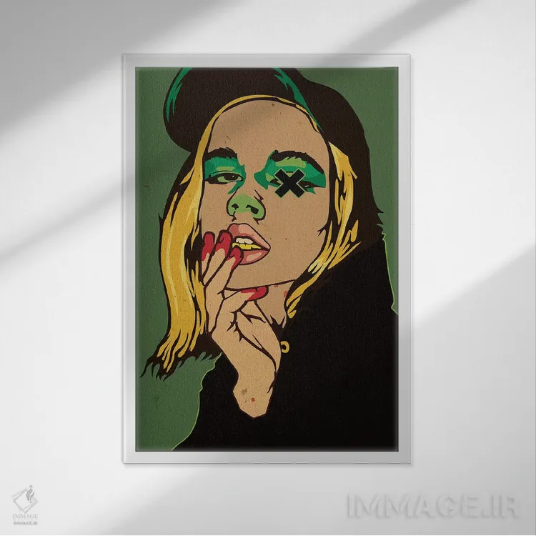 تابلو دکوراتیو دختر پرانرژی اثر دای کریس آرت - نمای قابدار سفید