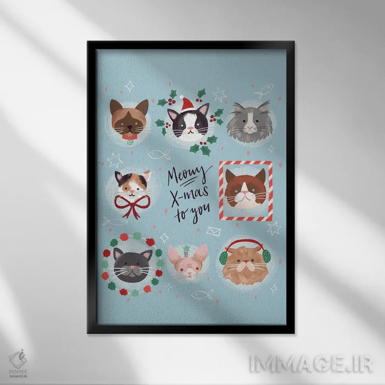 تابلو دکوراتیو کریسمس مبارک اثر دبورا کوریل - نمای قابدار مشکی