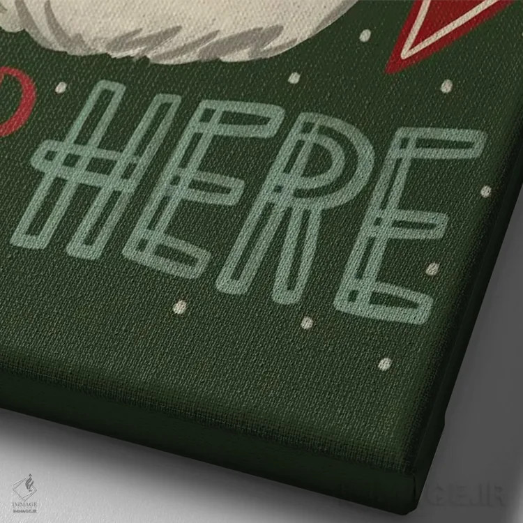 تابلو دکوراتیو بابانوئل لطفا اینجا توقف کن اثر دبورا کوریل - نمای نزدیک بافت بوم