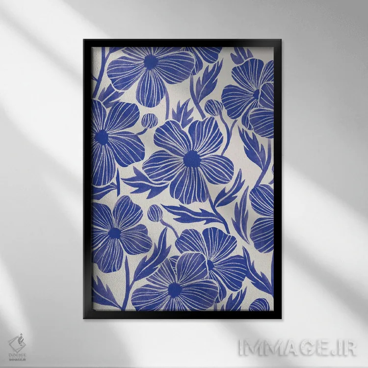 تابلو مینیمال خانه روستایی سرسبز اثر دبورا کوریل - نمای قابدار مشکی