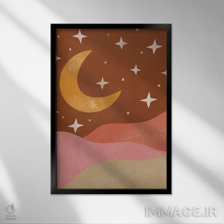 تابلو مدرن ماه صحرا اثر دبورا کوریل - نمای قابدار مشکی