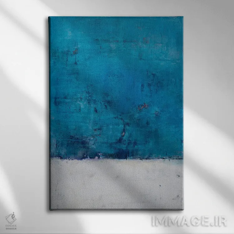 تابلو انتزاعی سفید برفی اثر دب چانی - نمای روبهرو روی دیوار