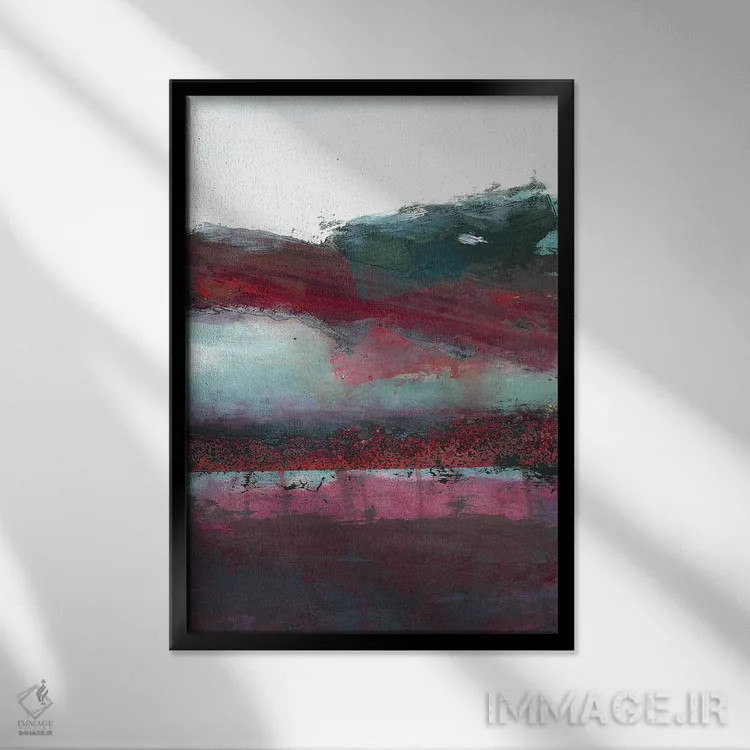 تابلو انتزاعی کریسمس در جزیره گابریولا اثر دب چانی - نمای قابدار مشکی