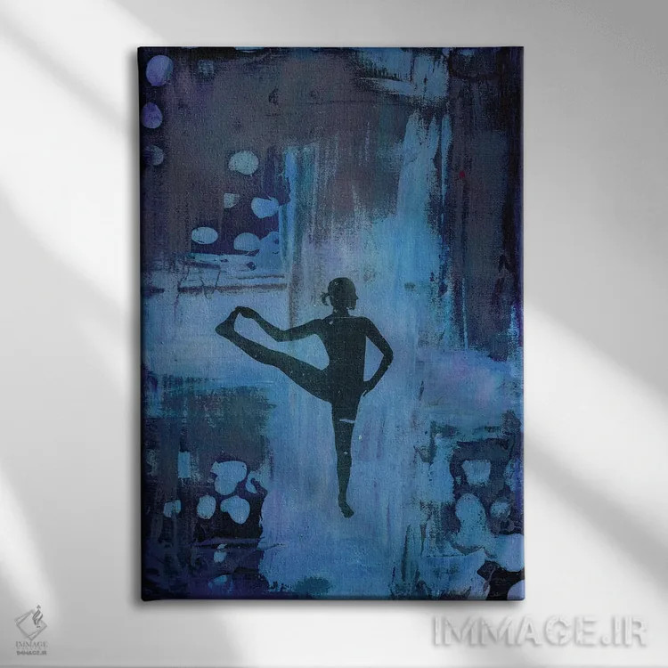 تابلو انتزاعی تعادل خود را حفظ می کنم اثر دب چانی - نمای روبهرو روی دیوار