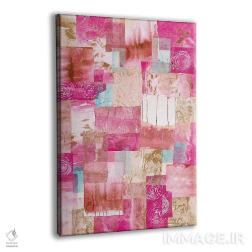 تابلو انتزاعی کاغذ وصله دوزی شده اثر دب چانی - نمای پرسپکتیو محصول
