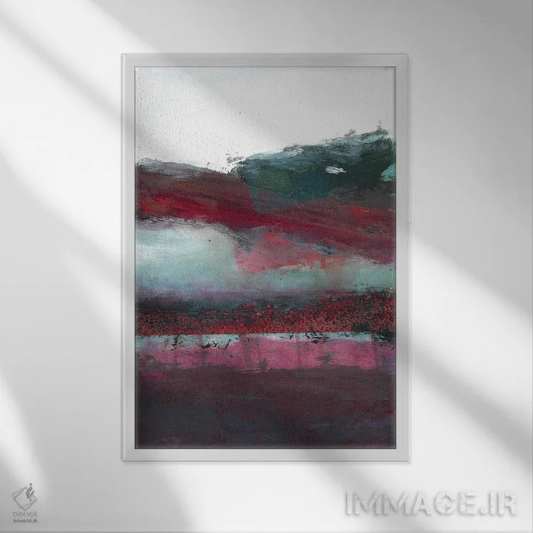 تابلو انتزاعی کریسمس در جزیره گابریولا اثر دب چانی - نمای قابدار سفید