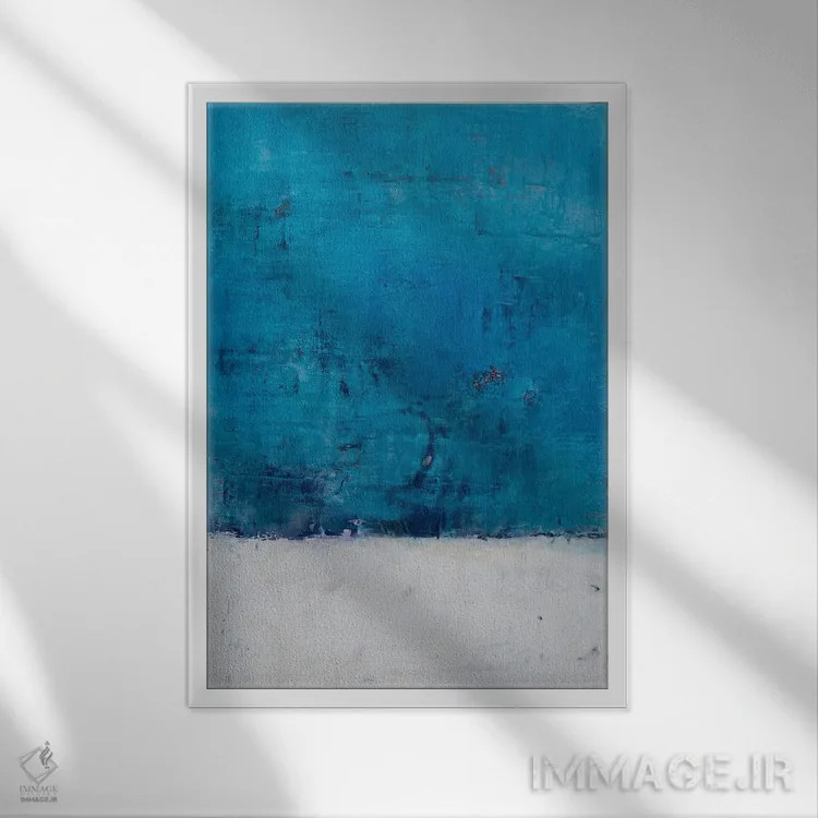 تابلو انتزاعی سفید برفی اثر دب چانی - نمای قابدار سفید