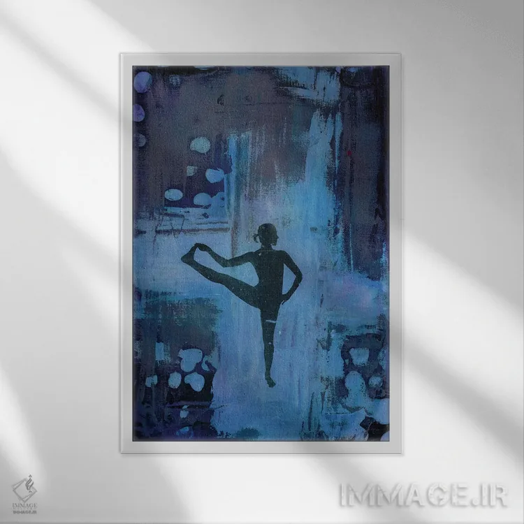 تابلو انتزاعی تعادل خود را حفظ می کنم اثر دب چانی - نمای قابدار سفید