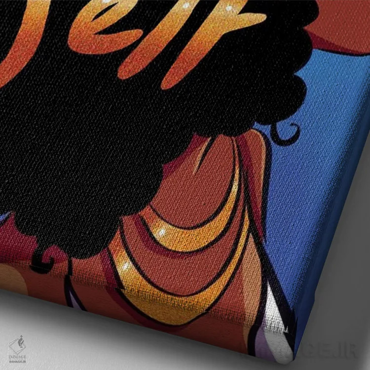 تابلو دکوراتیو خودت را دوست داشته باش اثر دیوید کلمن جونیور - نمای نزدیک بافت بوم