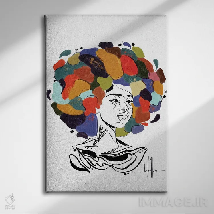 تابلو دکوراتیو آفرویا اثر دیوید کلمن جونیور - نمای روبهرو روی دیوار