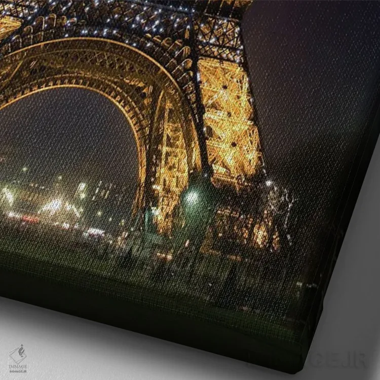 تابلو دکوراتیو برج ایفل ۵ اثر دیوید کلاپ - نمای نزدیک بافت بوم