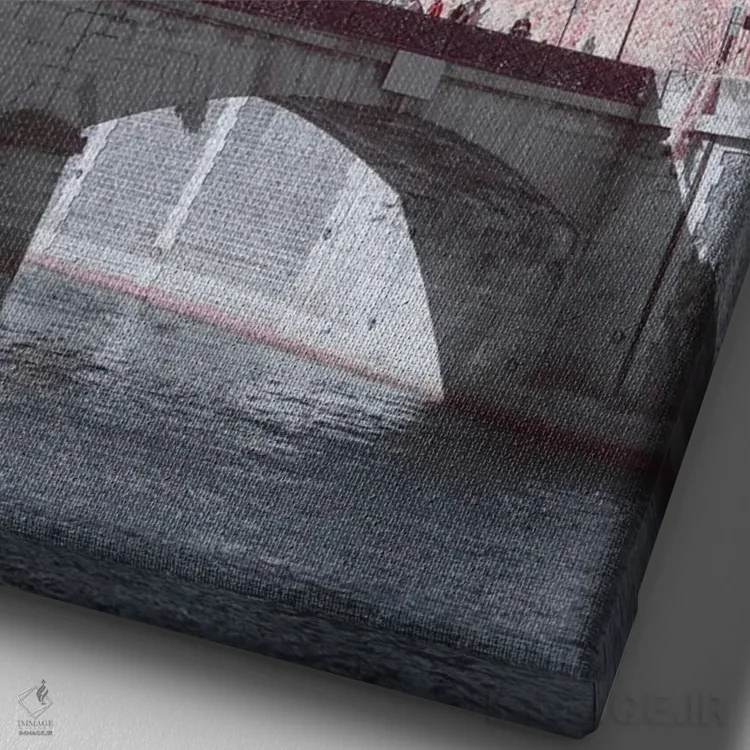 تابلو دکوراتیو نوتردام با فیلتر فروسرخ اثر دیوید کلاپ - نمای نزدیک بافت بوم