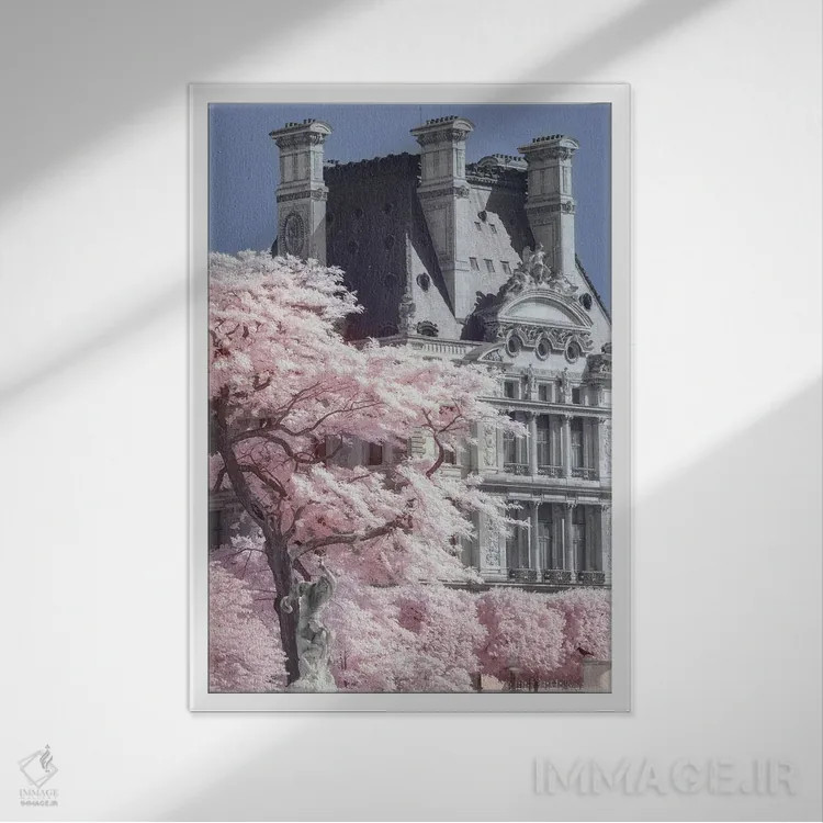 تابلو دکوراتیو رود سن با فیلتر فروسرخ اثر دیوید کلاپ - نمای قابدار سفید