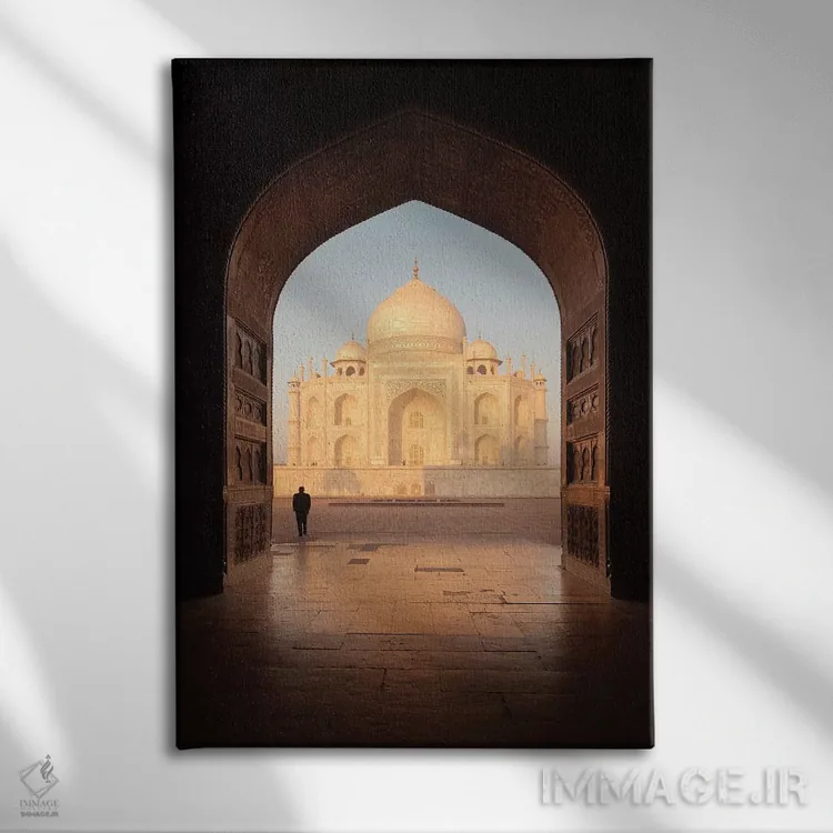 تابلو دکوراتیو تاج محل آگرا هند ۵ اثر دیوید کلاپ - نمای روبهرو روی دیوار