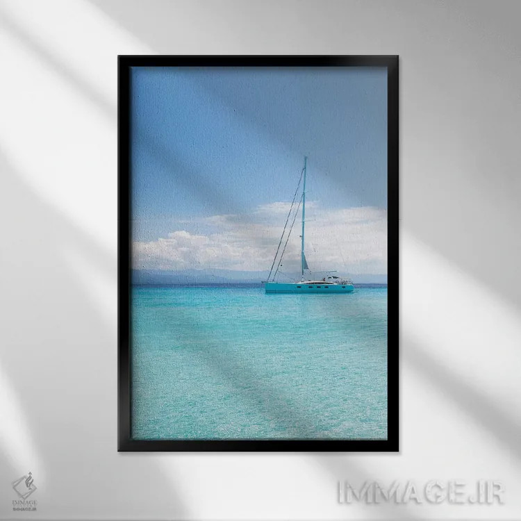 تابلو دکوراتیو کورفو نقره ای ۲۱ اثر دیوید کلاپ - نمای قابدار مشکی