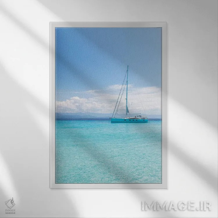 تابلو دکوراتیو کورفو نقره ای ۲۱ اثر دیوید کلاپ - نمای قابدار سفید