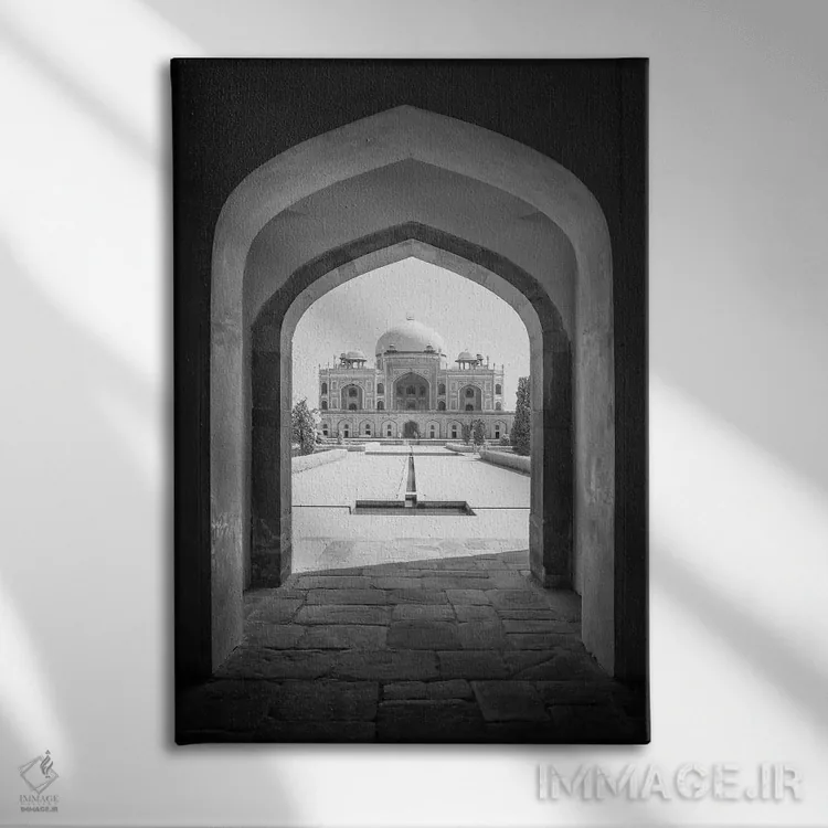 تابلو دکوراتیو مقبره همایون دهلی هند ۹ اثر دیوید کلاپ - نمای روبهرو روی دیوار