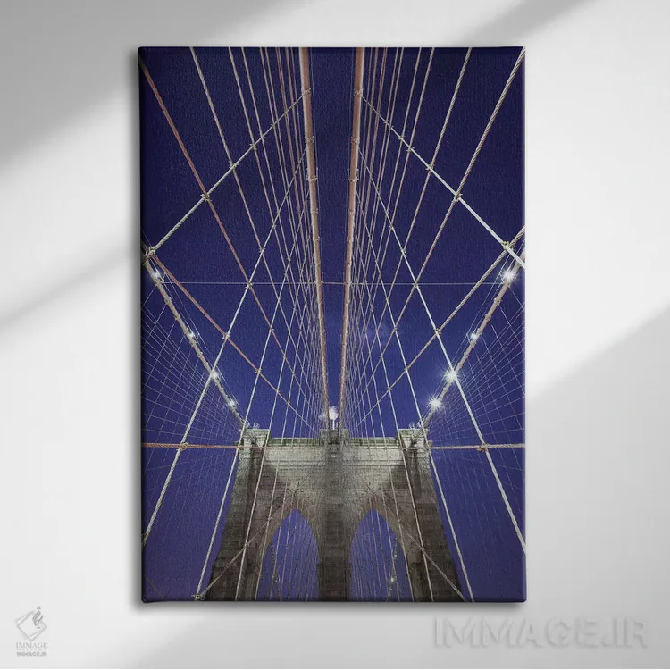 تابلو دکوراتیو پل بروکلین نیویورک ۱۳ اثر دیوید کلاپ - نمای روبهرو روی دیوار