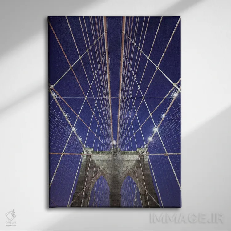 تابلو دکوراتیو پل بروکلین نیویورک ۱۳ اثر دیوید کلاپ - نمای روبهرو روی دیوار