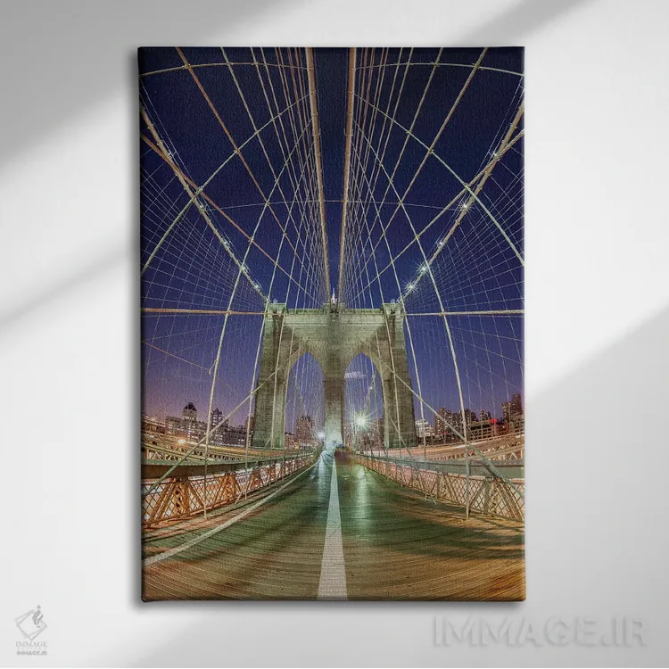 تابلو دکوراتیو پل بروکلین نیویورک ۷ اثر دیوید کلاپ - نمای روبهرو روی دیوار