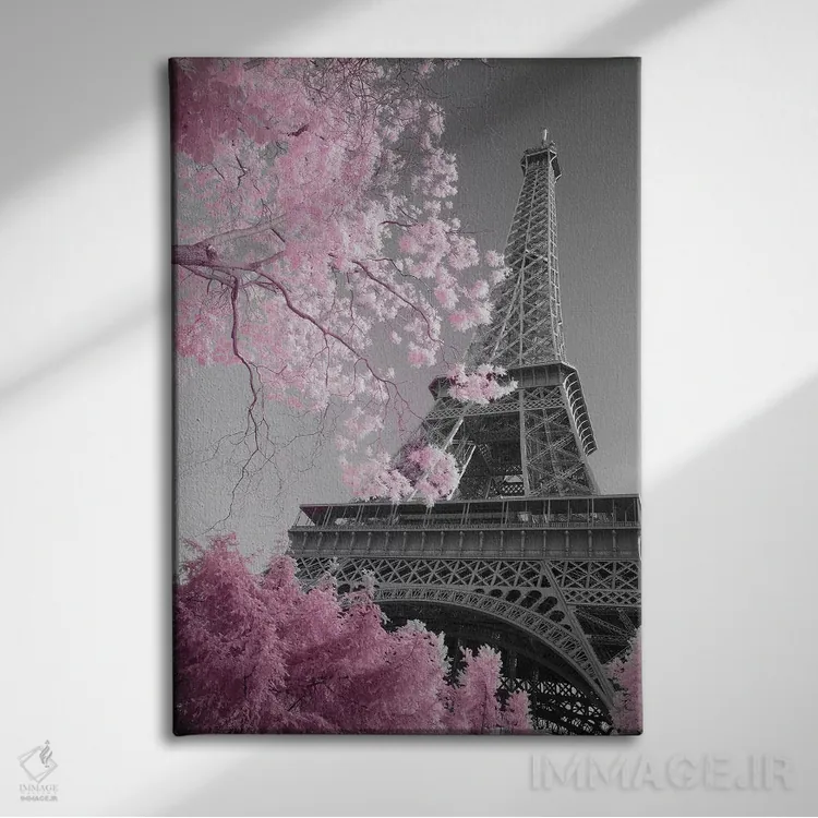 تابلو دکوراتیو برج ایفل پاریس ۱۳ اثر دیوید کلاپ - نمای روبهرو روی دیوار