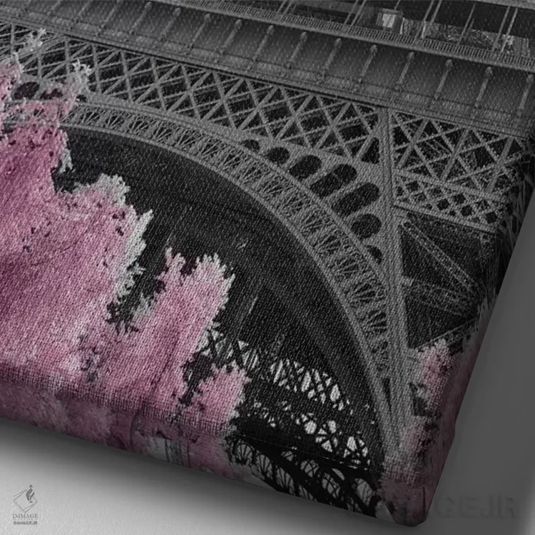 تابلو دکوراتیو برج ایفل پاریس ۱۳ اثر دیوید کلاپ - نمای نزدیک بافت بوم