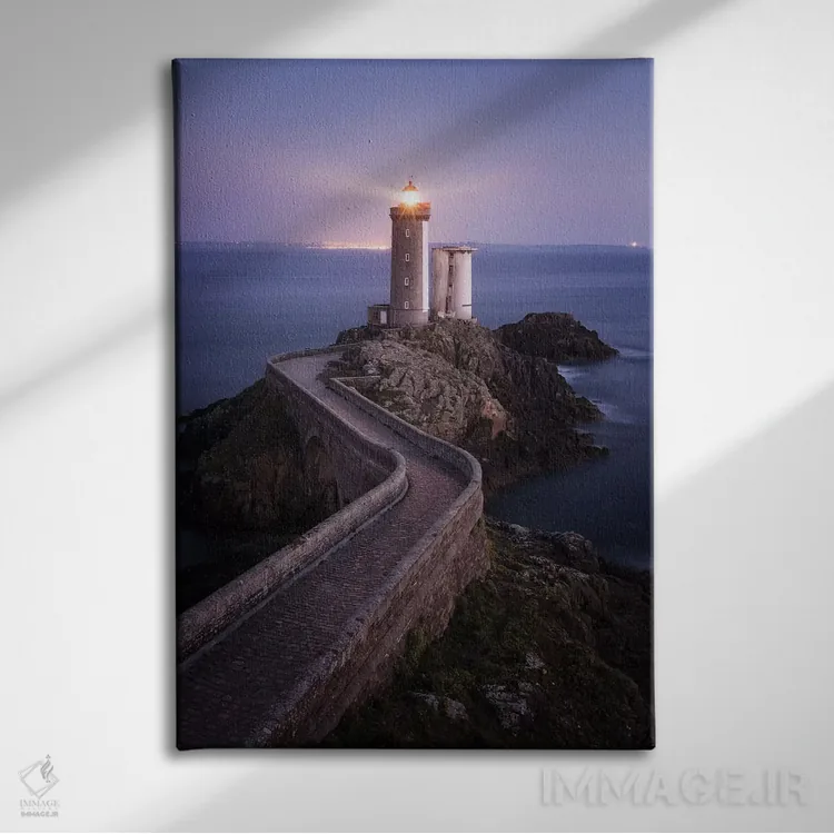 تابلو دکوراتیو Phare du Petit Minou II,بریتانی، فانوس دریایی پتی مینو ۲ اثر دیوید کلاپ - نمای روبهرو روی دیوار