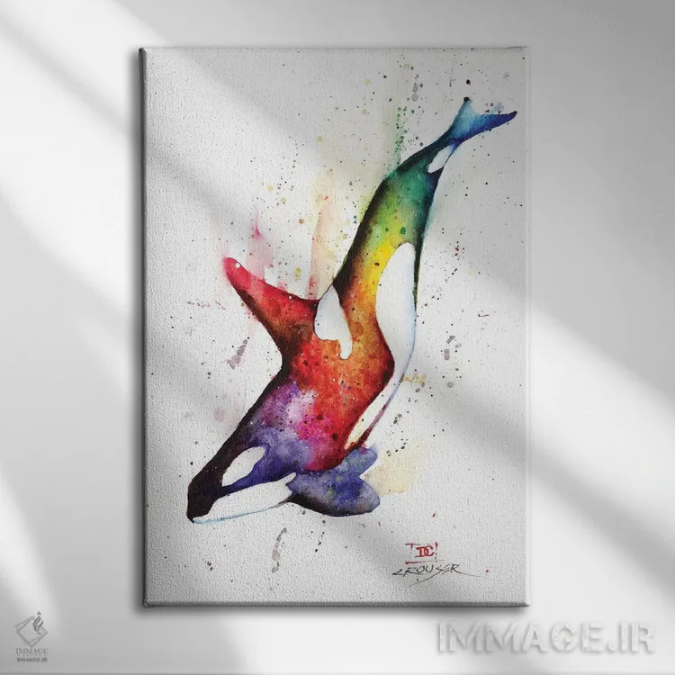 تابلو دکوراتیو نهنگ قاتل اثر باور کراوزر - نمای روبهرو روی دیوار