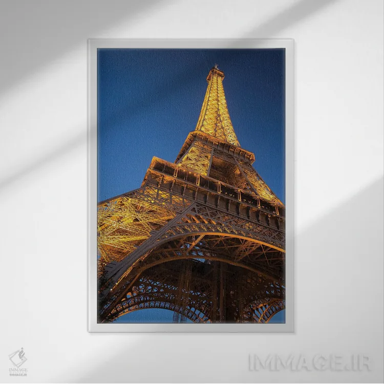 تابلو دکوراتیو برج ایفل شماره دو اثر دیوید کلاپ - نمای قابدار سفید