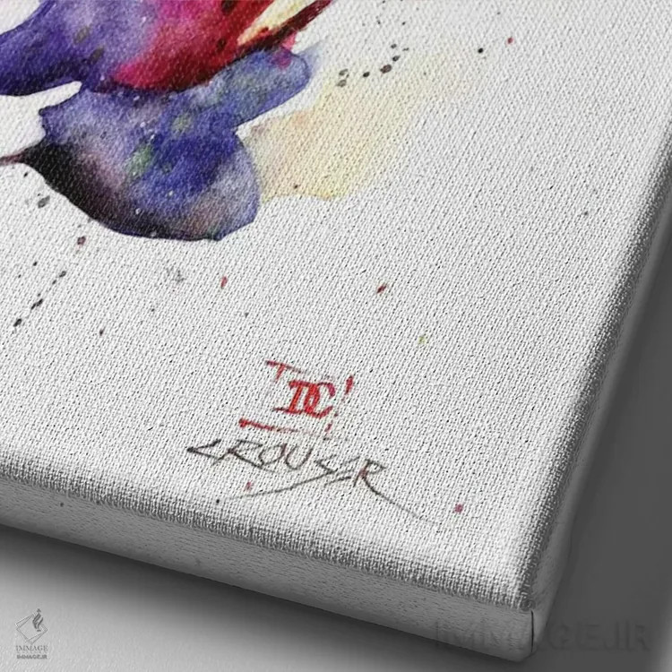 تابلو دکوراتیو نهنگ قاتل اثر باور کراوزر - نمای نزدیک بافت بوم