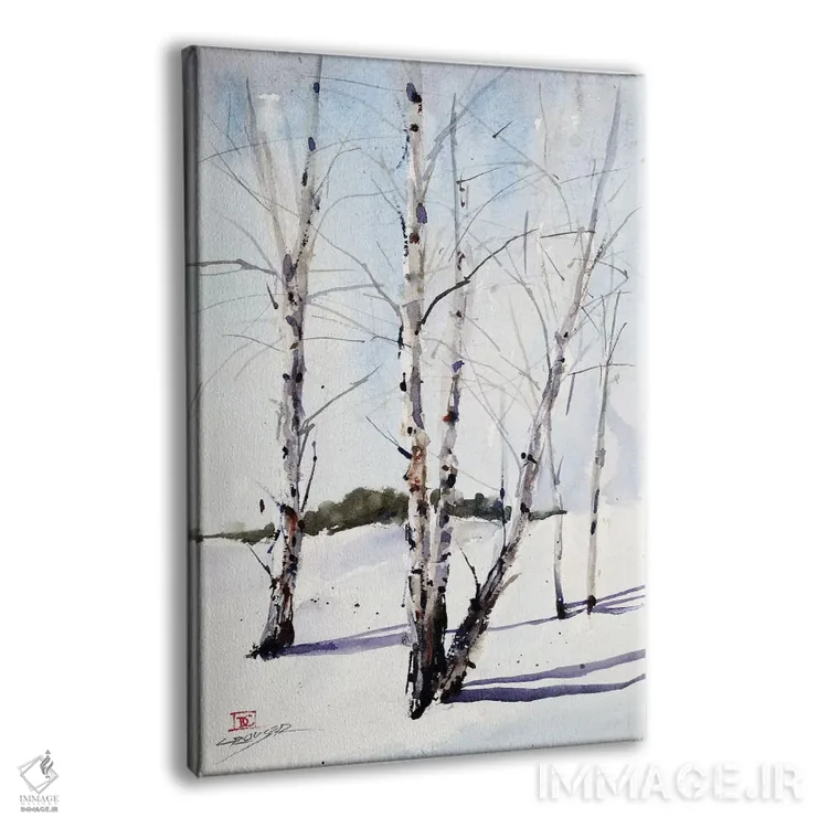 تابلو دکوراتیو درختان توس اثر باور کراوزر - نمای پرسپکتیو محصول