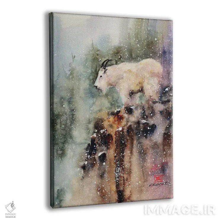 تابلو دکوراتیو بز کوهی اثر باور کراوزر - نمای پرسپکتیو محصول