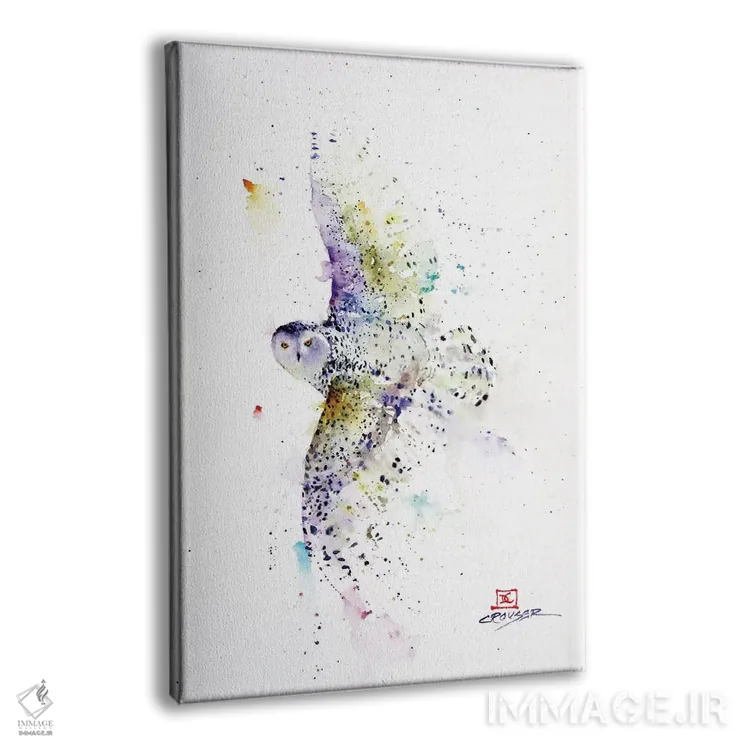 تابلو دکوراتیو جغد برفی در حال پرواز اثر باور کراوزر - نمای پرسپکتیو محصول