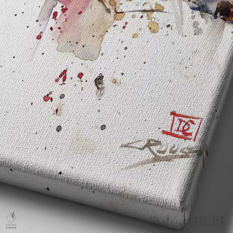 تابلو دکوراتیو لانه رابین ها اثر باور کراوزر - نمای نزدیک بافت بوم