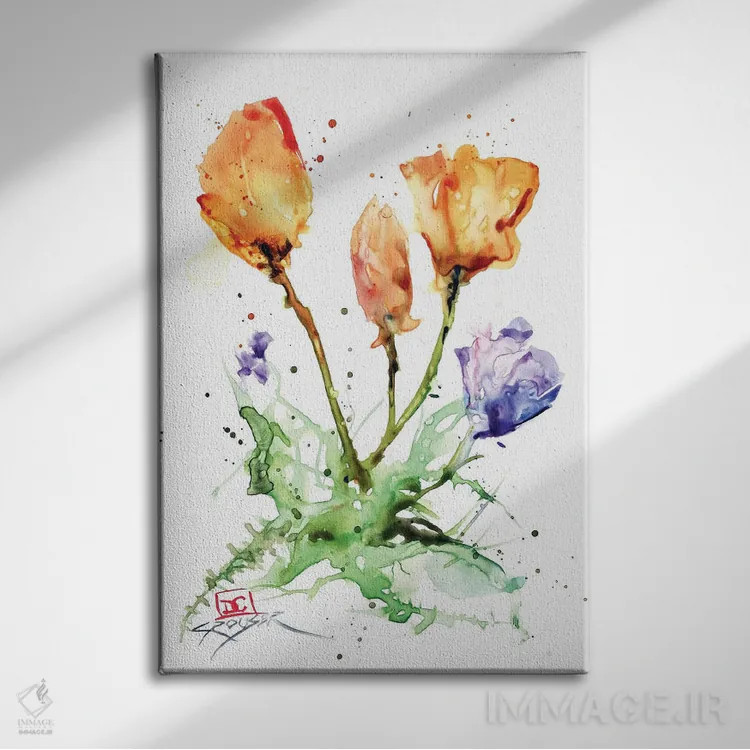 تابلو دکوراتیو گل ها اثر باور کراوزر - نمای روبهرو روی دیوار