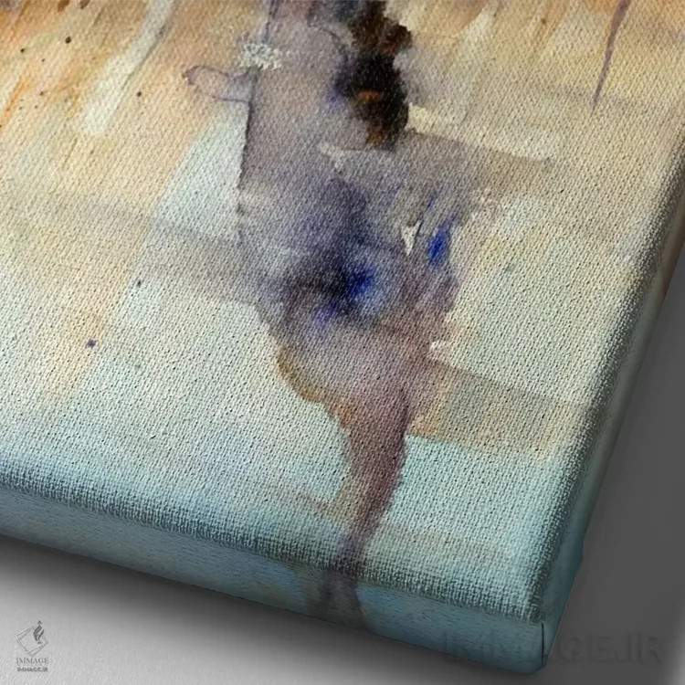 تابلو دکوراتیو حواصیل اثر باور کراوزر - نمای نزدیک بافت بوم