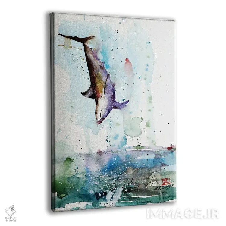 تابلو دکوراتیو کوسه ماکو اثر باور کراوزر - نمای پرسپکتیو محصول