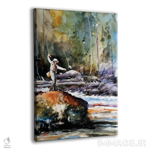 تابلو دکوراتیو بالادست رودخانه اثر باور کراوزر - نمای پرسپکتیو محصول