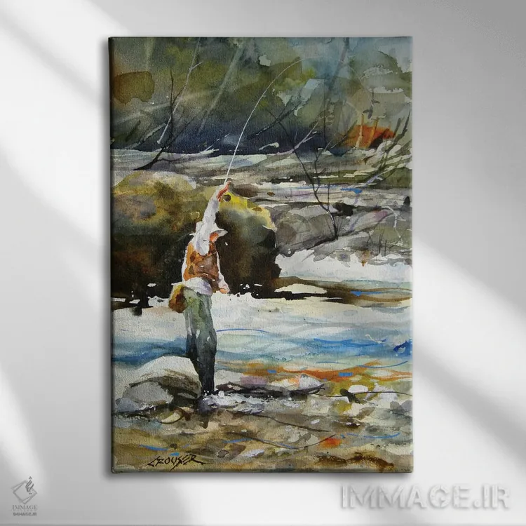 تابلو دکوراتیو در آب های تند اثر باور کراوزر - نمای روبهرو روی دیوار