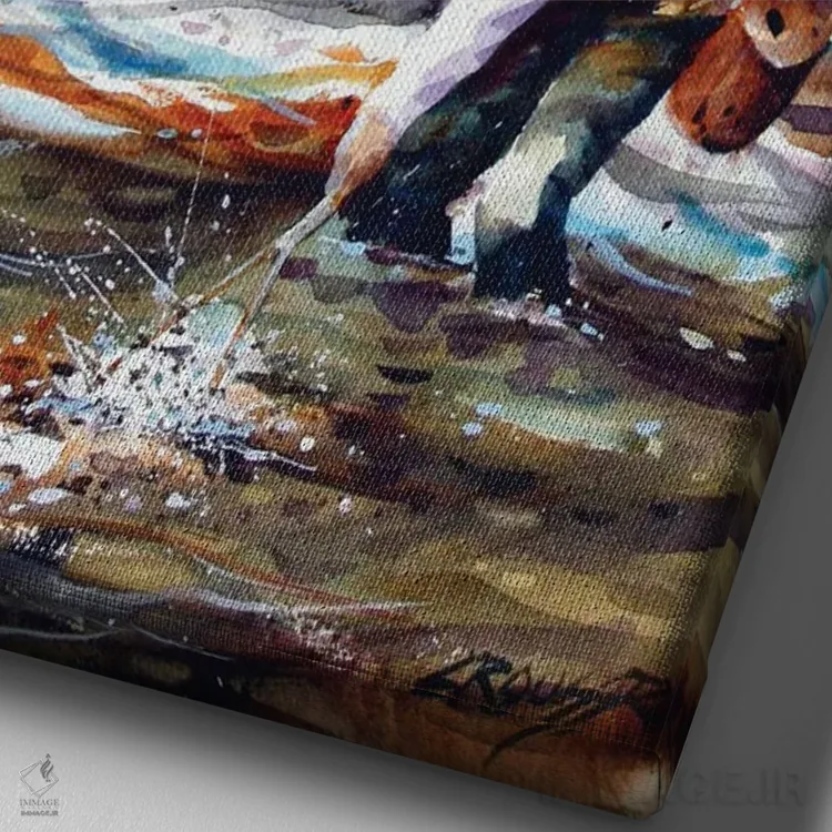 تابلو دکوراتیو نزدیک به هدف اثر باور کراوزر - نمای نزدیک بافت بوم