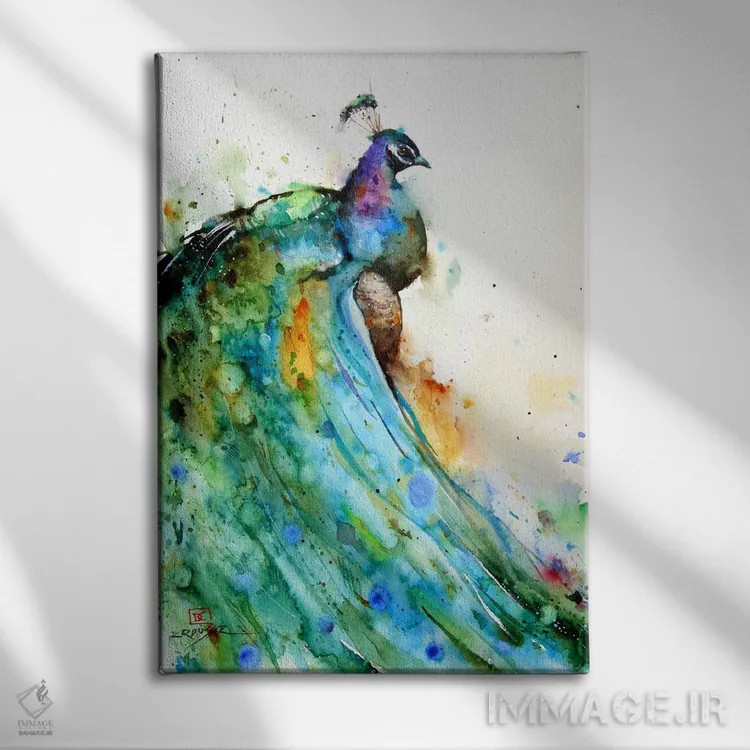 تابلو دکوراتیو طاووس اثر باور کراوزر - نمای روبهرو روی دیوار