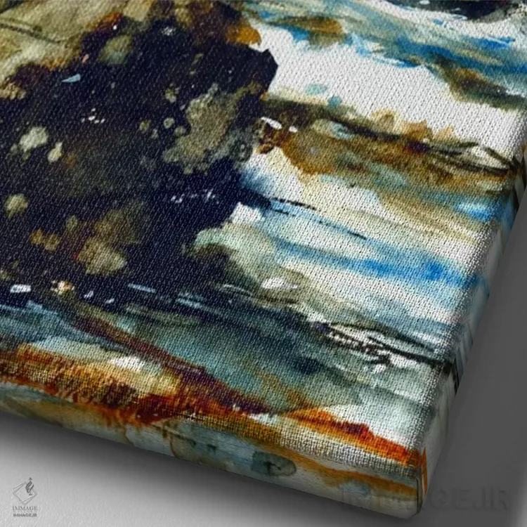 تابلو دکوراتیو ماهیگیری در حیات وحش II اثر باور کراوزر - نمای نزدیک بافت بوم