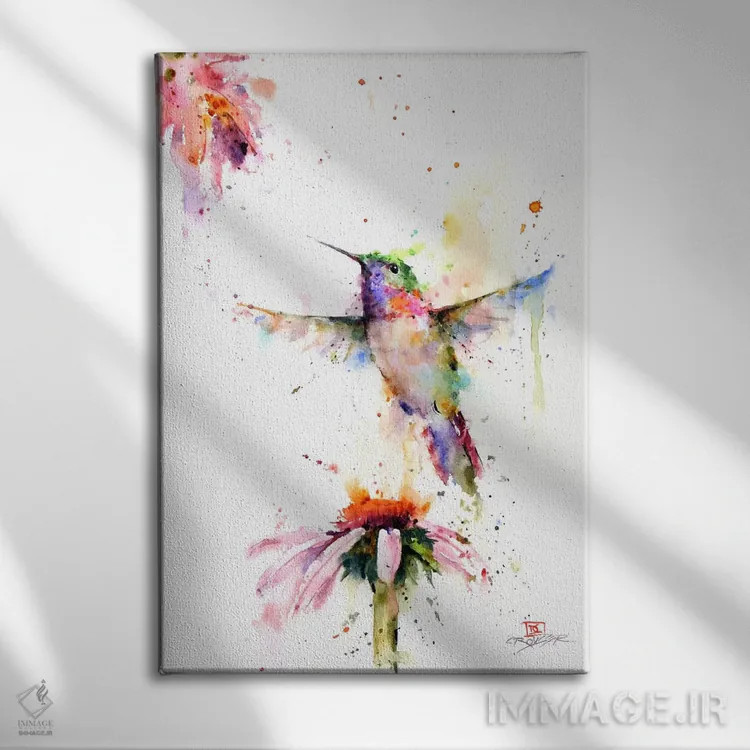 تابلو دکوراتیو در میان گل ها اثر باور کراوزر - نمای روبهرو روی دیوار