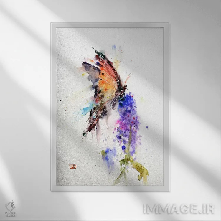 تابلو دکوراتیو پروانه II اثر باور کراوزر - نمای قابدار سفید