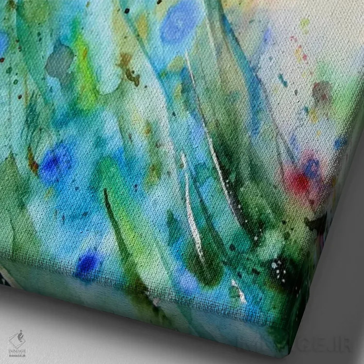 تابلو دکوراتیو طاووس اثر باور کراوزر - نمای نزدیک بافت بوم