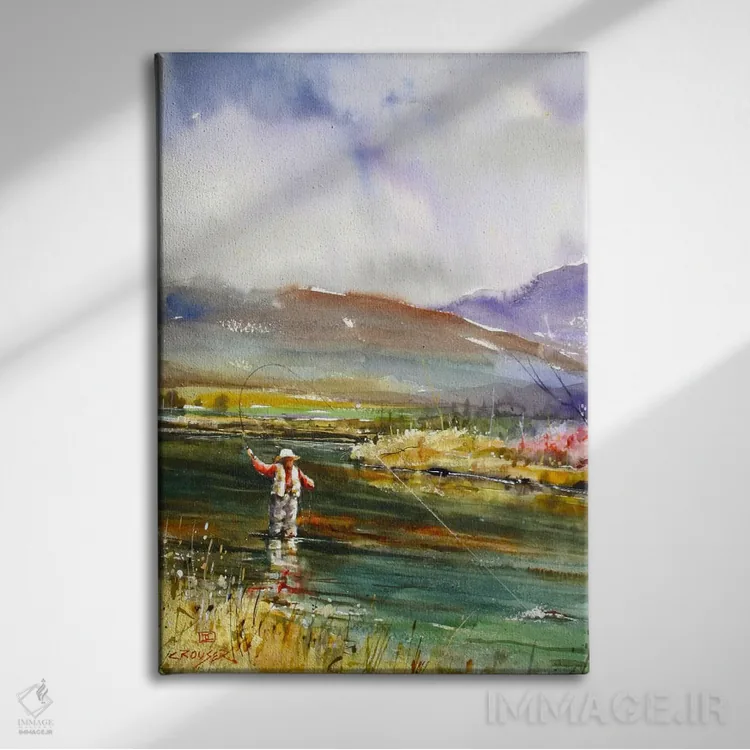 تابلو دکوراتیو ماهیگیری II اثر باور کراوزر - نمای روبهرو روی دیوار
