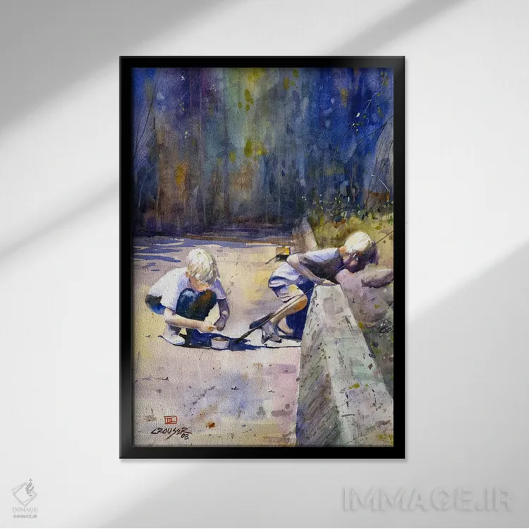 تابلو دکوراتیو دوستی واقعی اثر باور کراوزر - نمای قابدار مشکی