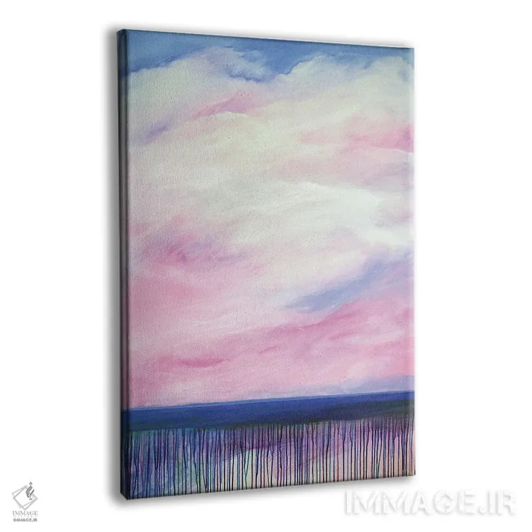 تابلو انتزاعی ابر بزرگ صورتی اثر دنیلا کارلتی - نمای پرسپکتیو محصول